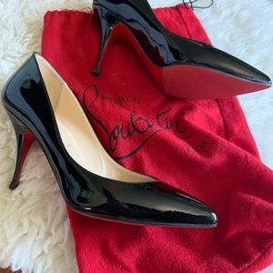 Christian Louboutin black patent stilletto pump